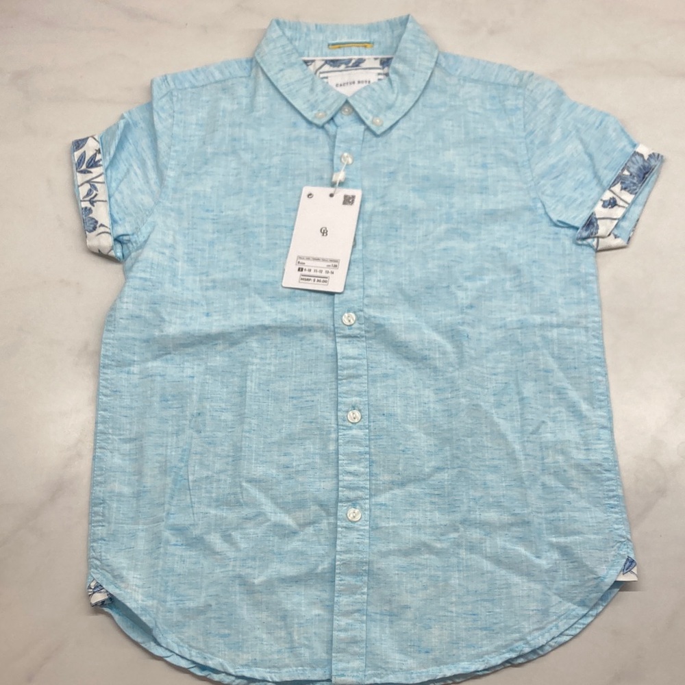 Sky Blue Kids Button Down Shirt size 8